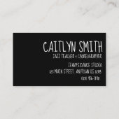 ジャズダンスパーソナライズされた先生振付家 名刺 (裏面)