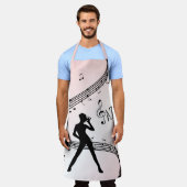 ジャズダンスピンクミュージックエプロン エプロン (着用した状態)