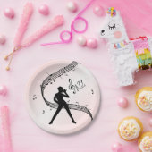 ジャズダンスピンクミュージック ペーパープレート (パーティー)