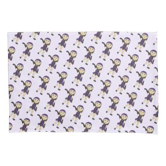 ジャズダンスリサイタルパープルコスチュームガールダンサー 枕カバー (正面)