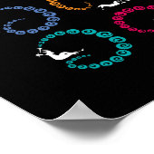 ジャズトランペカッコいいットミュージシャンレインボー ポスター (角)