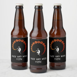 ジャズトランペクールットミュージシャンミュージックイエローオレンジ ビールラベル
