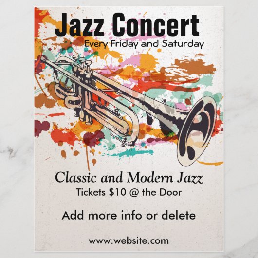 ジャズトランペットフライヤー チラシ (正面)