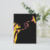 ジャズトランペットプレーヤー葉書 ポストカード (スタンド正面)