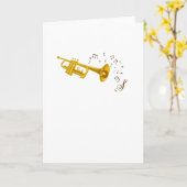 ジャズトランペットミュージックノートミュージシャン カード (黄色い花)