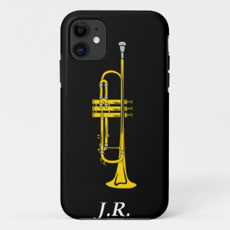 ジャズトランペット+イニシャル iPhone4 カスケ iPhone 11 ケース