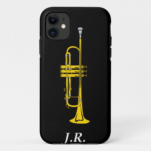 ジャズトランペット+イニシャル iPhone4 カスケ Case-Mate iPhoneケース (裏面)