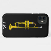ジャズトランペット+イニシャル iPhone4 カスケ Case-Mate iPhoneケース (裏面(横))
