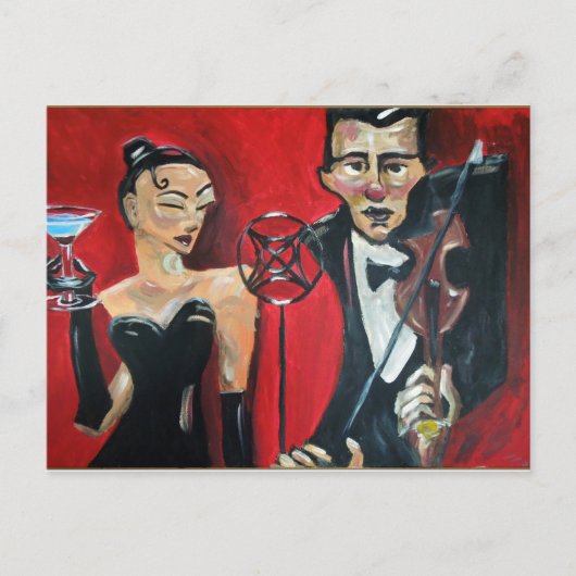 ジャズバイオリン ポストカード (正面)