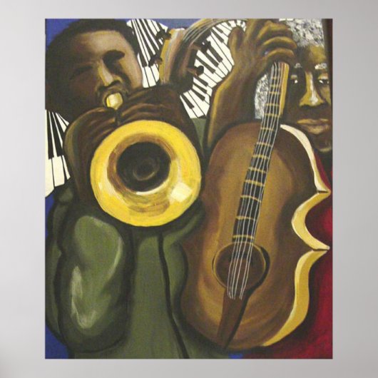ジャズバストランペットピアノアートポスター ポスター (正面)