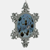 ジャズバンドの休日のオーナメント スノーフレークピューターオーナメント (左)