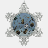 ジャズバンドの休日のオーナメント スノーフレークピューターオーナメント (正面)