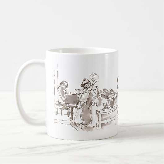 ジャズバンドアート コーヒーマグカップ (左)