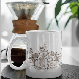 ジャズバンドアート コーヒーマグカップ