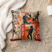 ジャズバンドクールヴィンテージポスター クッション (ブランケット)