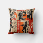 ジャズバンドクールヴィンテージポスター クッション (裏面)