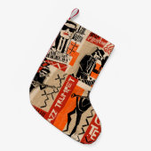 ジャズバンドクールヴィンテージポスター スモールクリスマスストッキング (正面 (吊り時))