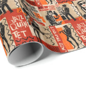 ジャズバンドクールヴィンテージポスター ラッピングペーパー (ロールコーナー)