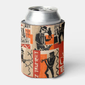 ジャズバンドクールヴィンテージポスター 缶クーラー (缶正面)
