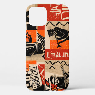 ジャズバンドクールヴィンテージポスター iPhone 12ケース
