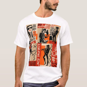ジャズバンドクールヴィンテージポスター Tシャツ