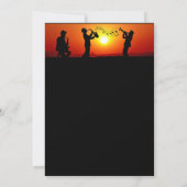 ジャズバンドシルエットオレンジサンセット誕生日 招待状 (裏面)