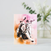 ジャズバンドミュージシャンユニークズ水彩音楽 ポストカード (スタンド正面)