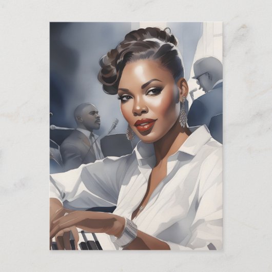 ジャズバンドミュージシャン ポストカード (正面)