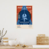 ジャズパーティー発表レトロ音楽ポスター ポスター (キッチン)