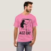 ジャズピアノキャットTシャツ Tシャツ (正面フル)