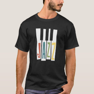 ジャズピアノ鍵ヴィンテージジャズミュージシャン Tシャツ