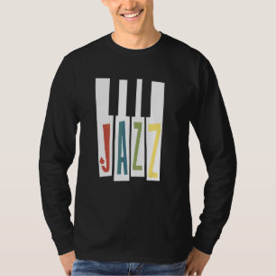 ジャズピアノ鍵ヴィンテージジャズミュージシャン Tシャツ