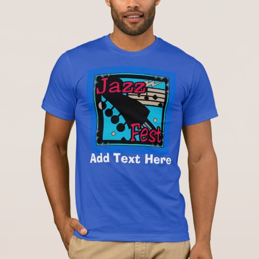 ジャズフェストギターinブルー tシャツ (正面)
