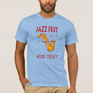ジャズフェストサックス、名前を追加 Tシャツ