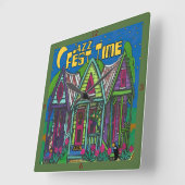 ジャズフェストタイムクロック スクエア壁時計 (傾斜)