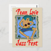 ジャズフェスト、ピースラブ、ラスタマン ポストカード (正面/裏面)