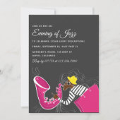 ジャズブルースをテーマにしたパーティの招待状 招待状 (正面)