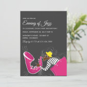 ジャズブルースをテーマにしたパーティの招待状 招待状 (スタンド正面)