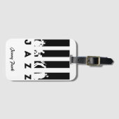 ジャズプレーパーソナライズされたヤー ラゲッジタグ (正面横)