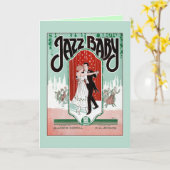 ジャズベビー1920年代ジャズ時代のヴィンテージシート音楽カバー カード (黄色い花)
