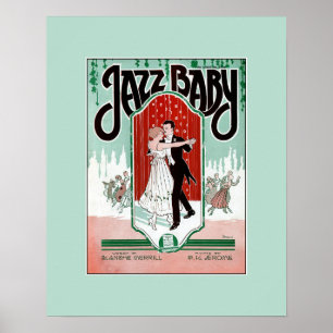 ジャズベビー1920年代ジャズ時代のヴィンテージシート音楽カバー ポスター