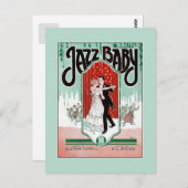 ジャズベビー1920年代ジャズ時代のヴィンテージシート音楽カバー ポストカード (正面/裏面)