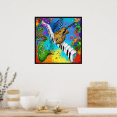 ジャズポスタサイケデリックー ポスター (キッチン)