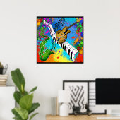 ジャズポスタサイケデリックー ポスター (ホームオフィス)