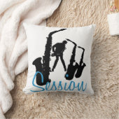 ジャズマンブラックサクソフォニストジャズセッションSqP クッション (ブランケット)