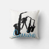 ジャズマンブラックサクソフォニストジャズセッションSqP クッション (正面)