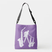 ジャズマンホワイトシルエット2サックスジャズバッグ2 クロスボディバッグ (裏面)