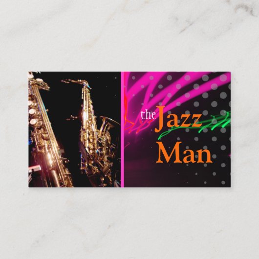 ジャズマン、ネスタイリッシュオンライト/蛍光色 名刺 (正面)