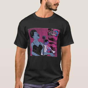 ジャズミッドナイトシンガーイメージブラックTシャツ Tシャツ