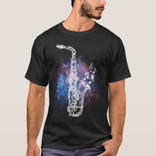 ジャズミュージシャンサクソポニストギフトサクソフォン Tシャツ (正面)